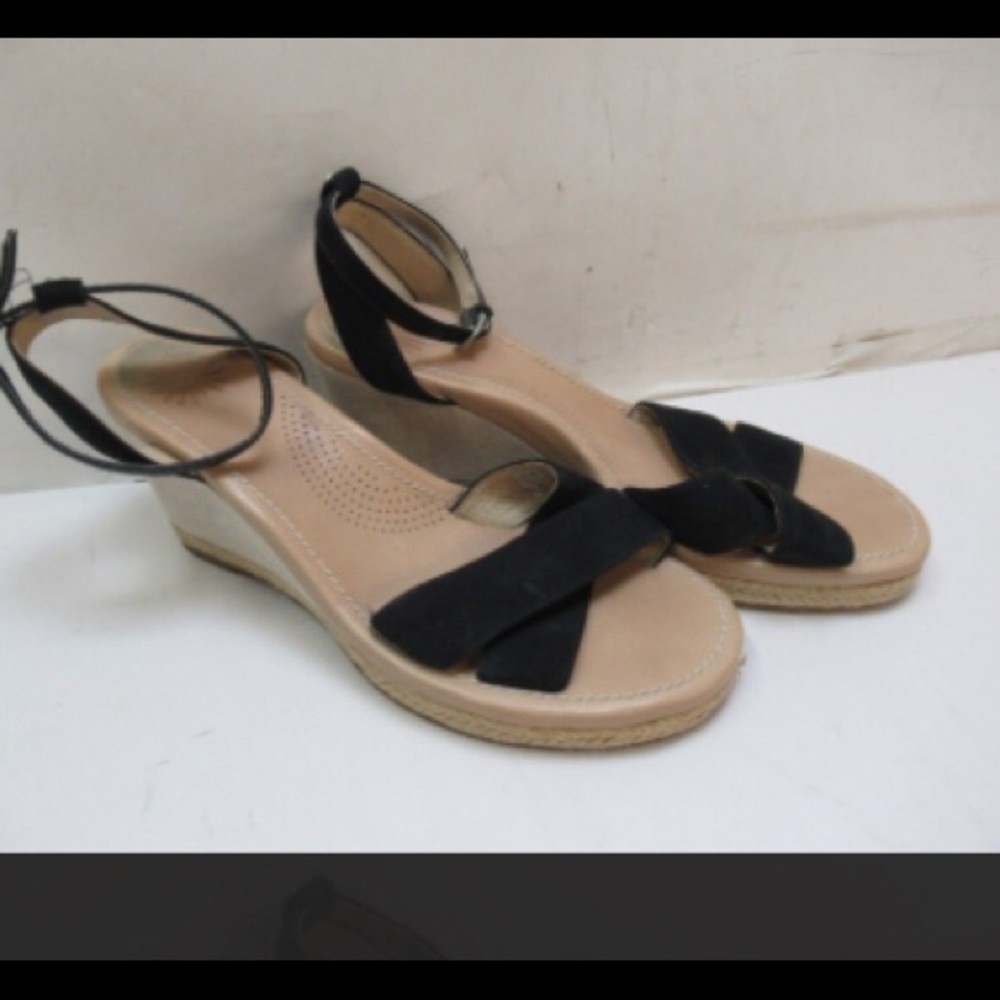 Ugg Wedge Sandals-Black straps